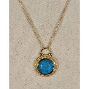 Blue Howlite Necklace in 14K YG over Copper with Magnet 18 Inches